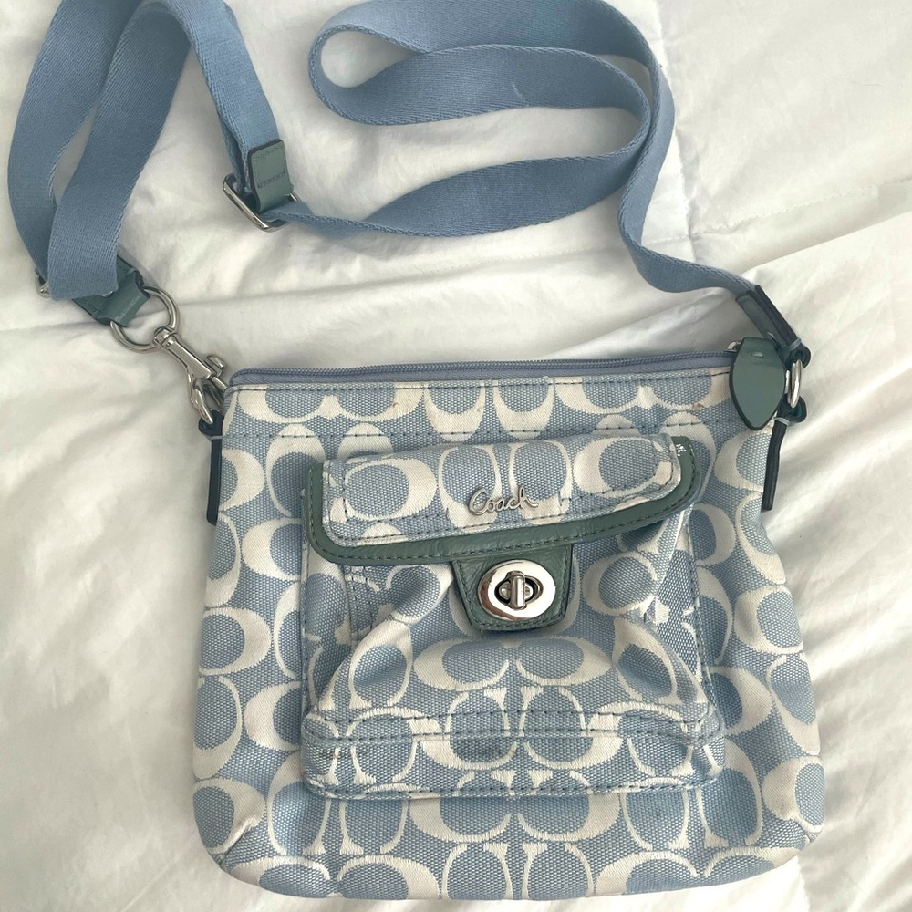 Blue Coach Cross Body Bag
